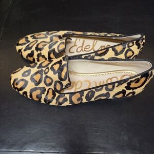 Sam Edelman Jordy Leopard Print Genuine Calf Hair Loafers- Size 8